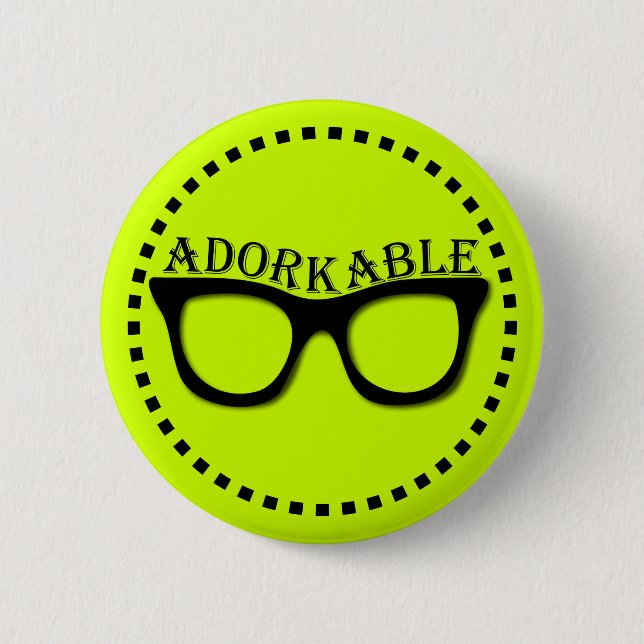 Adorkable - dork pinback button (Front)