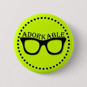 Adorkable - dork pinback button