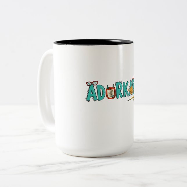 "Adorkable" Mug - The Perfect Cup for Nerds, Geeks (Front Left)