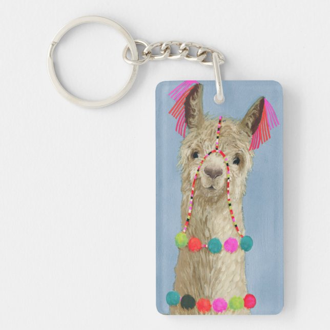 Adorned Llama - Beige Keychain (Front)