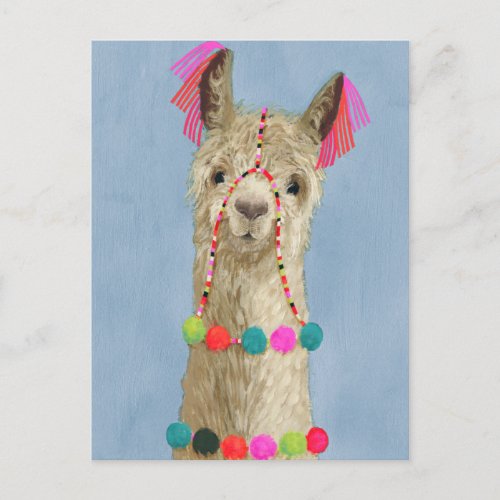 Adorned Llama _ Beige Postcard