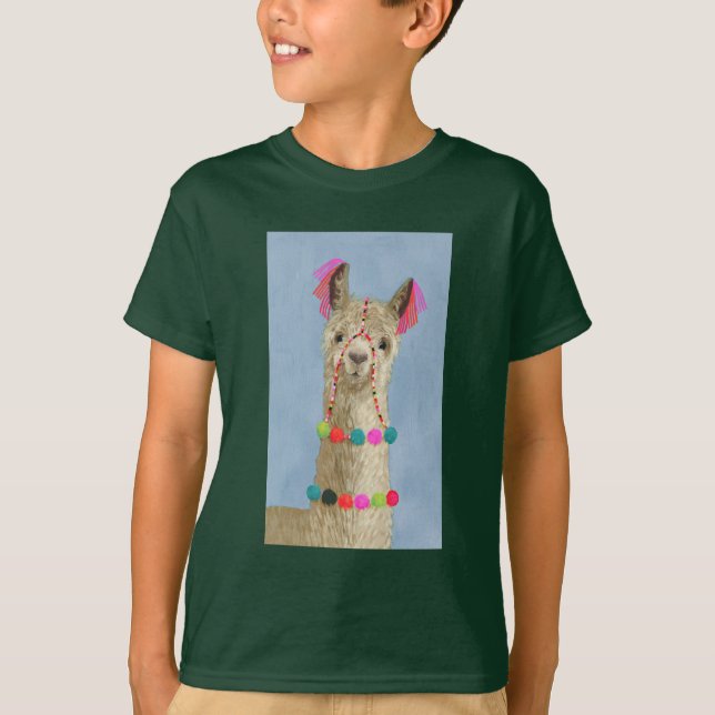Adorned Llama - Beige T-Shirt (Front)