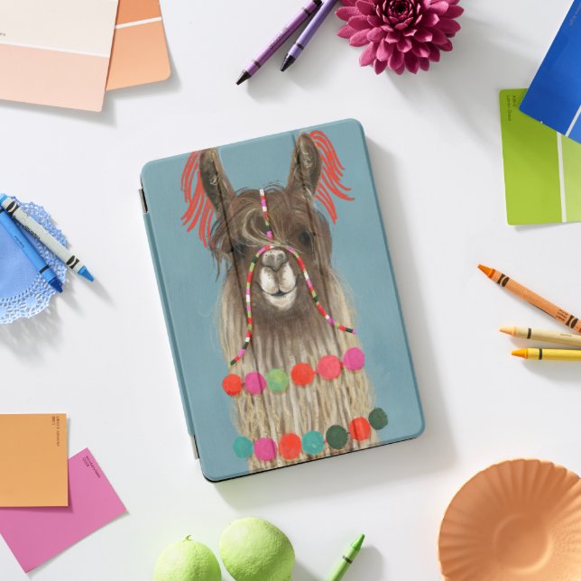 Adorned Llama - Brown iPad Pro Cover (Desk)