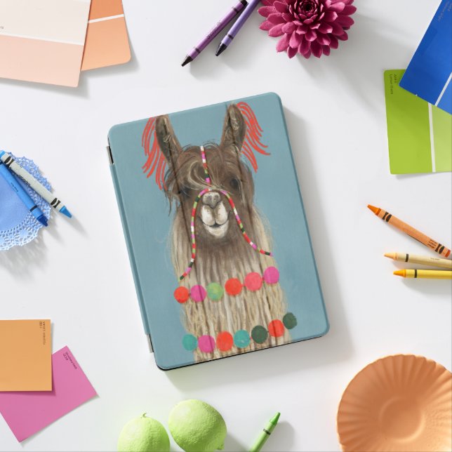 Adorned Llama - Brown iPad Pro Cover (Desk)