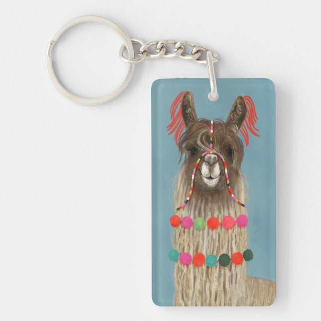 Adorned Llama - Brown Keychain (Front)
