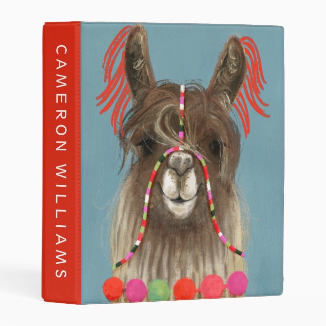 Adorned Llama - Brown Mini Binder (Front/Spine)