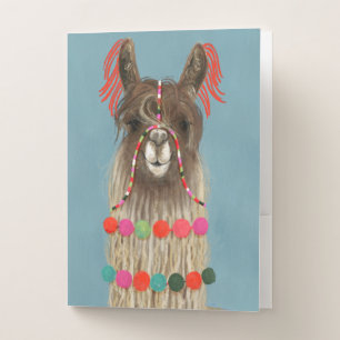 Adorned Llama - Brown Pocket Folder