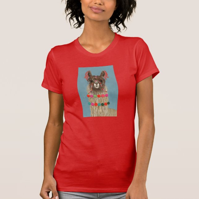 Adorned Llama - Brown T-Shirt (Front)