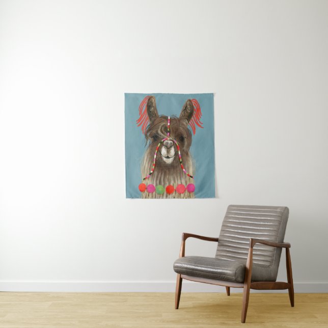 Adorned Llama - Brown Tapestry (In Situ)