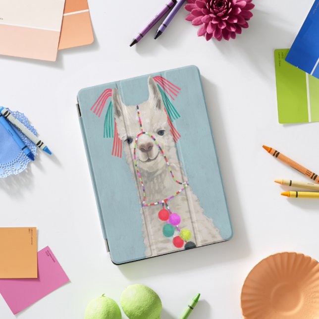 Adorned Llama - White iPad Pro Cover (Desk)