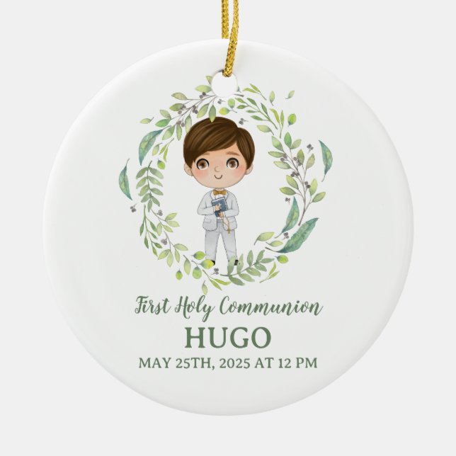 Adorno de Cerámica HUGO Primera Comunión Ceramic Ornament (Front)