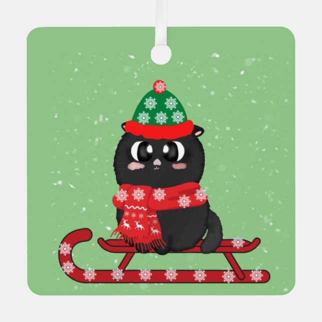 Adorno Metálico navidades de gatos (Anverso)