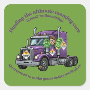 ADR Class 7 Radioactive Hazmat Driver & Logistic Square Sticker
