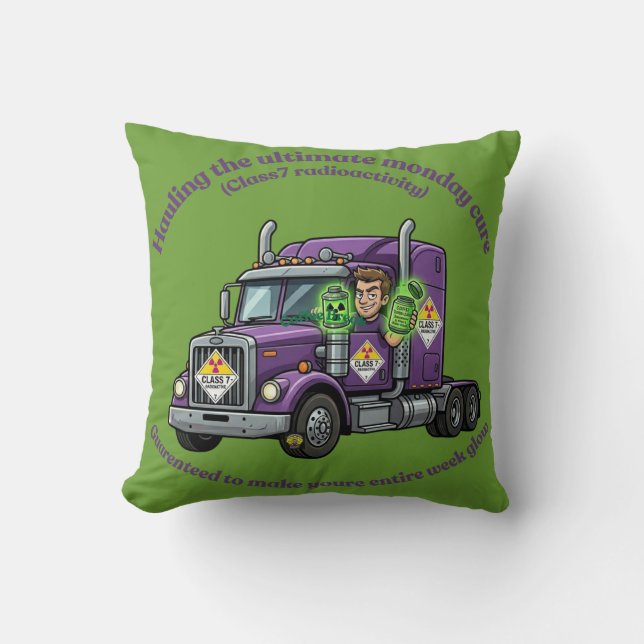 ADR Class 7 Radioactive | Hazmat Driver & Logistic Throw Pillow (Front)