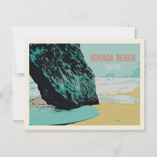 Adraga Beach View, Sintra Coast Illustration Postcard