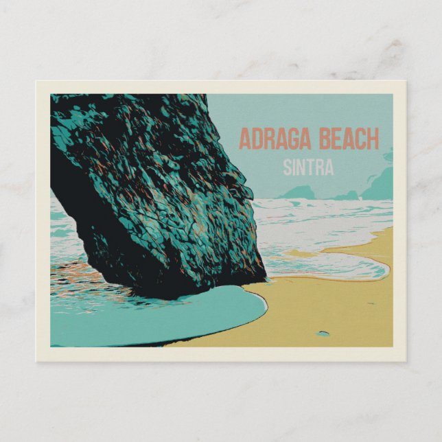 Adraga Beach View, Sintra Coast Illustration Postcard (Front)