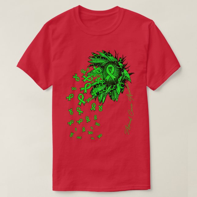 Adrenal Awareness Sunflower ribbon flowers fall T-Shirt (Design Front)