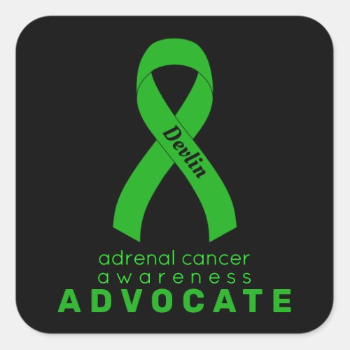 Adrenal Cancer Advocate Black Square Sticker