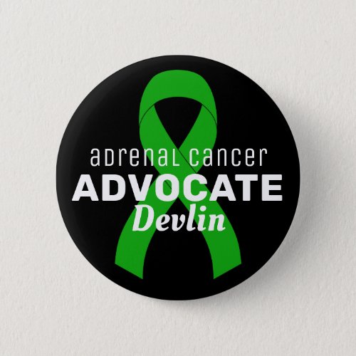 Adrenal Cancer Advocate Ribbon Black Button