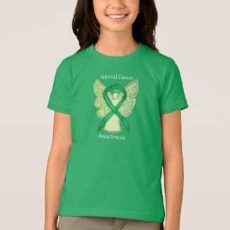 Adrenal Cancer Awareness Ribbon Angel Art Shirt