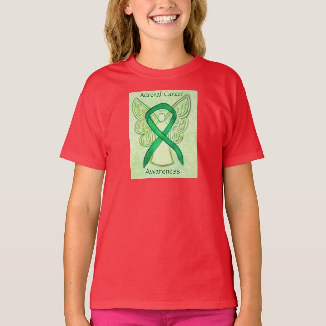 Adrenal Cancer Awareness Ribbon Angel Art Shirt (Front)