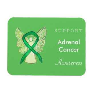 Adrenal Cancer Awareness Ribbon Angel Magnets