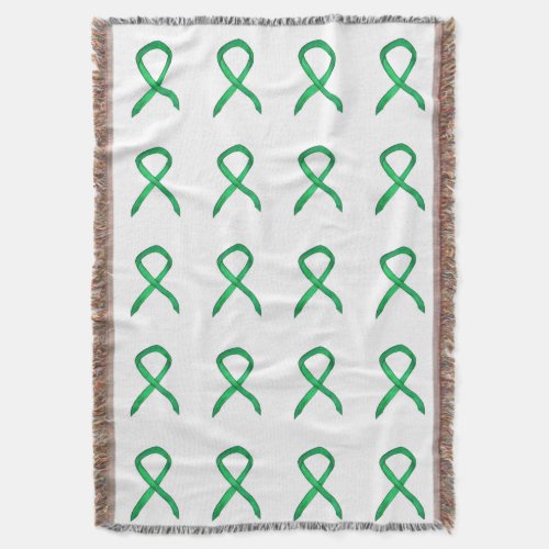 Adrenal Cancer Awareness Ribbon Art Throw Blankets
