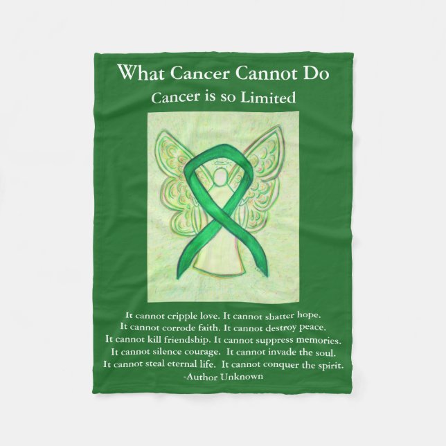 Adrenal Cancer Awareness Ribbon Fleece Blanket (Front)