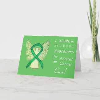 Adrenal Cancer Awareness Ribbon Greeting Card