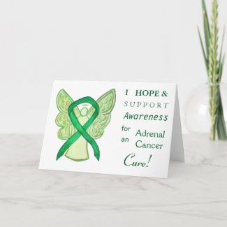 Adrenal Cancer Awareness Ribbon Greeting Card