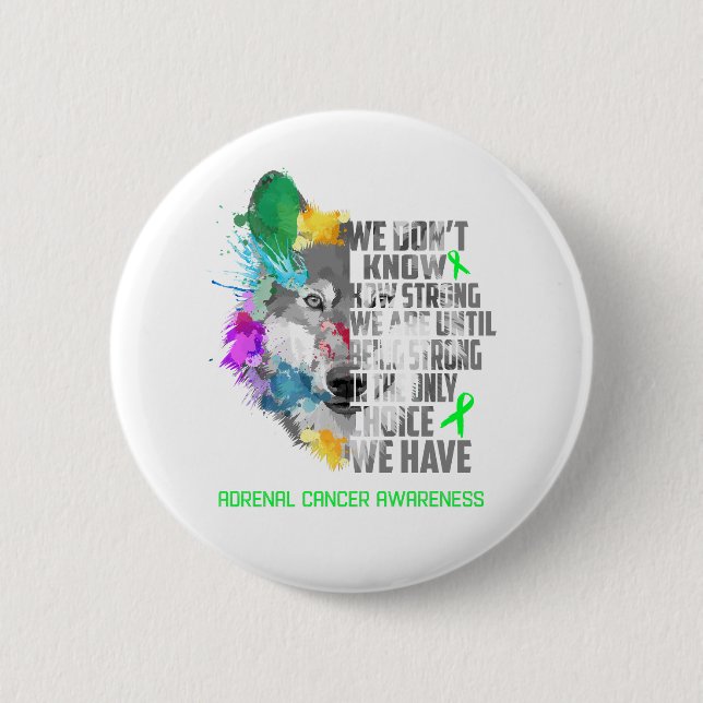 Adrenal Cancer Awareness Ribbon Support Gifts Button (Front)