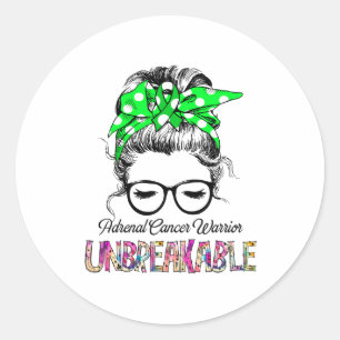 Adrenal Cancer Awareness Ribbon Support Gifts Classic Round Sticker