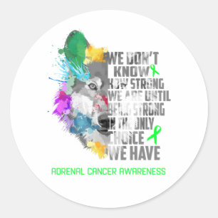 Adrenal Cancer Awareness Ribbon Support Gifts Classic Round Sticker
