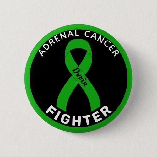 Adrenal Cancer Fighter Ribbon Black Button