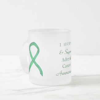 Adrenal Cancer Green Awareness Ribbon Custom Mug