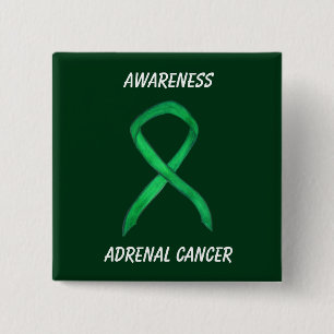 Adrenal Cancer Green Awareness Ribbon Pin