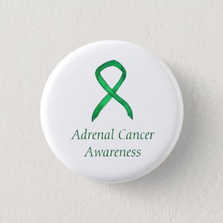 Adrenal Cancer Green Awareness Ribbon Pin