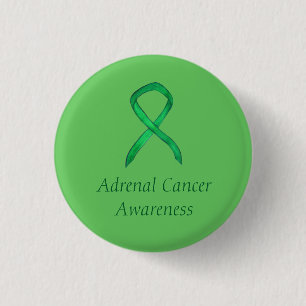 Adrenal Cancer Green Awareness Ribbon Pin