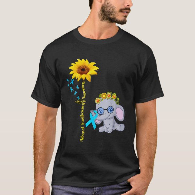 Adrenal Insufficiency Awareness Baby Elephant Sunf T-Shirt (Front)