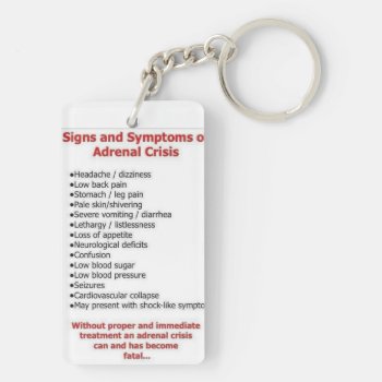 Adrenal Insufficiency Key Chain 2 Sided by HiddenNoMore at Zazzle