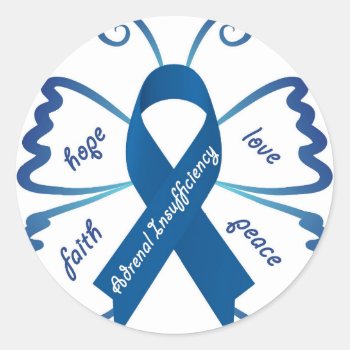 Adrenal Insufficiency: We Need Your Support Classic Round Sticker by clearlyaliveart at Zazzle