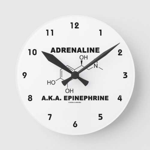 Adrenaline AKA Epinephrine Chemistry Round Clock