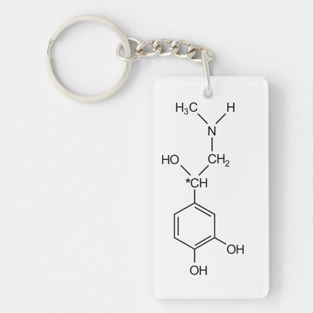 adrenaline chemical formula chemistry hormone elem keychain (Front)