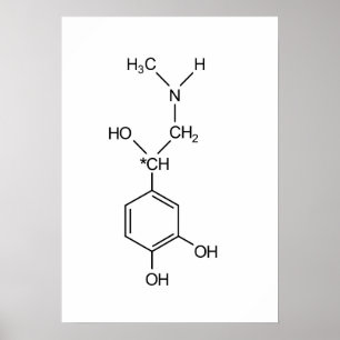 adrenaline chemical formula chemistry hormone elem poster