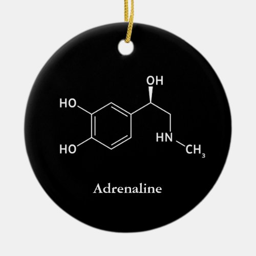 Adrenaline Epinephrine Molecule Chemistry Ceramic Ornament