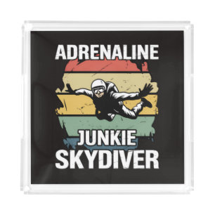 Adrenaline Junkie Skydiver Acrylic Tray