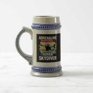 Adrenaline Junkie Skydiver Beer Stein