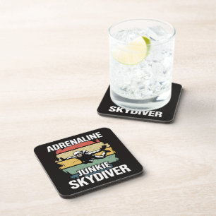 Adrenaline Junkie Skydiver Beverage Coaster