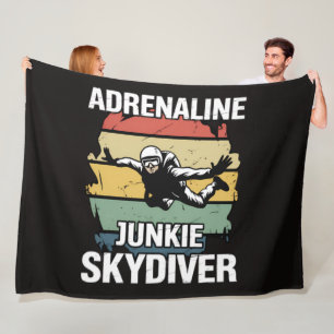 Adrenaline Junkie Skydiver Fleece Blanket