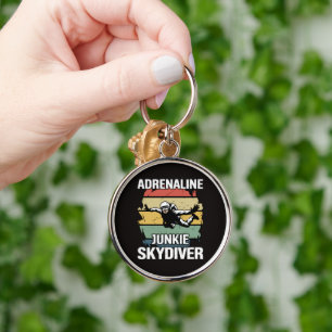 Adrenaline Junkie Skydiver Keychain